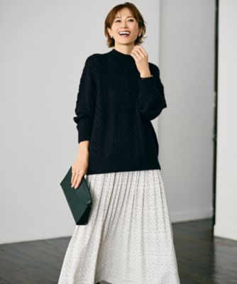 SHIHOさん着用】ラメフォックスケーブル ニット