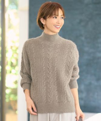 SHIHOさん着用】ラメフォックスケーブル ニット