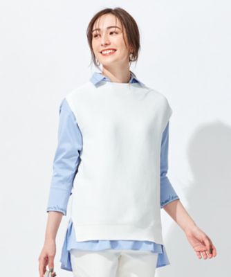 ＜自由区 (Women)＞【洗える／シーズンレス】コットンストレッチホールガーメント　ニットベスト（ＫＲＷＭＮＭ０３５５）