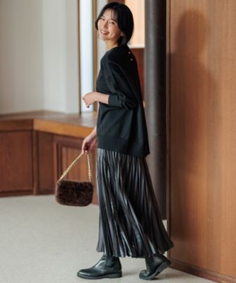 洗える】ウールコットンストレッチ オーバーサイズ ニット