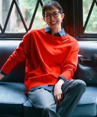 洗える】ウールコットンストレッチ オーバーサイズ ニット