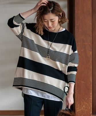 洗える】ウールコットンストレッチ オーバーサイズ ニット