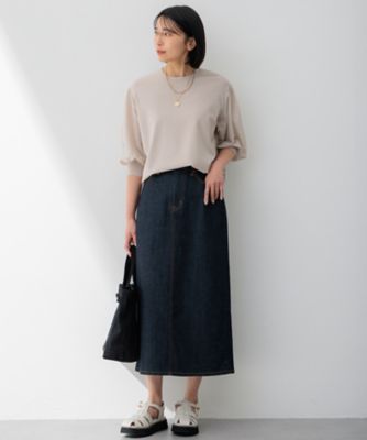 ご好評につきカラー追加／洗える】クロスコンビ パフスリーブ ニット