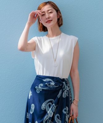 ＜23区 (Women)＞【洗える】スビンハイツイストコットン　ノースリーブ　ニット（ＫＲＷＯＣＭ０４６０）