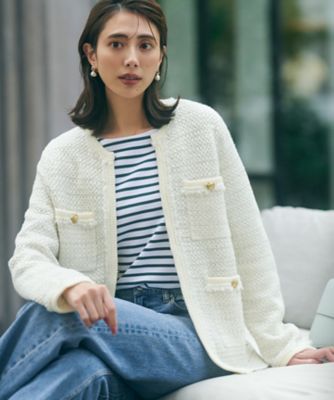 ＜23区 (Women)＞ファンシーツイード　ニットジャケット（ＫＲＷＯＣＳ００５０）