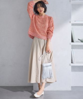 【極美品】23区 24SS カラーミックスファンシー ニット ブルー 38 麻混 カラーミックスファンシー ニット（KRWOCS0258） | 23区