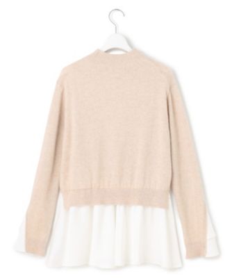 23区×Oggiコラボ　フレアサテンコンビ ラメニット　レイヤード風ニット 23区×Oggiコラボ】フレアサテンコンビ ラメニット