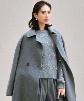滝沢眞規子さん着用／一部店舗限定】スパングルボーダー ニット