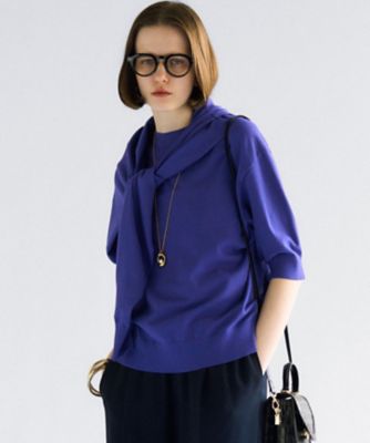 洗える／吊り干しOK】レーヨンストレッチ パフスリーブ ニット