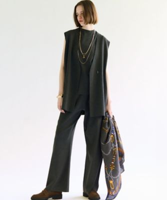 洗える／吊り干しOK】レーヨンストレッチ ニットベスト