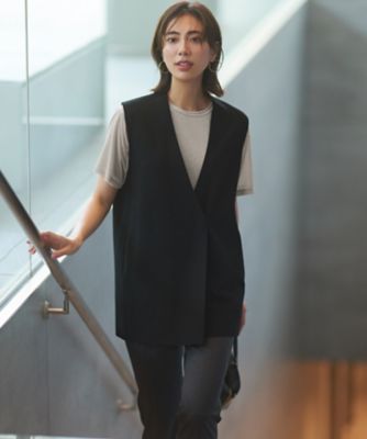 Oggi掲載2025秋冬　新品タグ付き　23区　ストレッチニットベスト 洗える／吊り干しOK】レーヨンストレッチ ニットベスト