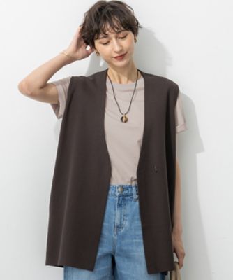 洗える／吊り干しOK】レーヨンストレッチ ニットベスト
