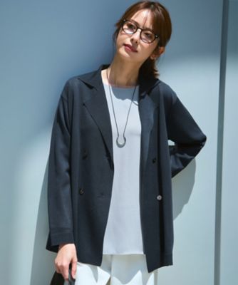 リングジャケット　上質ウールニット　サイズ2 M ブルー系 リングジャケット 上質ウールニット サイズ2 M ブルー系