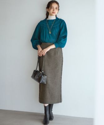 CLASSY．掲載／洗える】スムージーコットン タートルネック