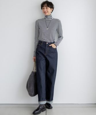 CLASSY．掲載／洗える】スムージーコットン タートルネック