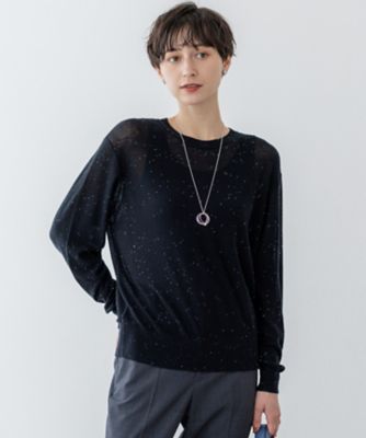2024SS untitle スパンコールニット knit-02272 スパンコール メッシュ ニット トップス エクリュ
