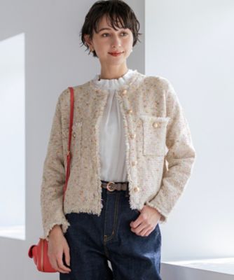 ピンク系 レディースのノーカラージャケット | 三越伊勢丹オンライン