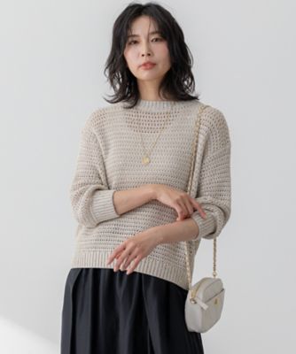 すんみ♡　アパルトモン　ボートネックアゼ ニット　ベージュ L'Appartement DEUXIEME CLASSE（ボートネック ・ ニット/セーター）の