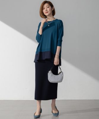 専用23区【洗える】レーヨンポリエステルストレッチ シャツコンビ ニット 洗える】レーヨンポリエステルストレッチ シャツコンビ ニット