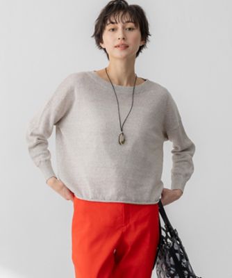 25SS 今期 美品 23区【杏さん着用】ピュアリネン ワイド ニット 46 杏さん着用】ピュアリネン ワイド ニット（KRWOGM0456