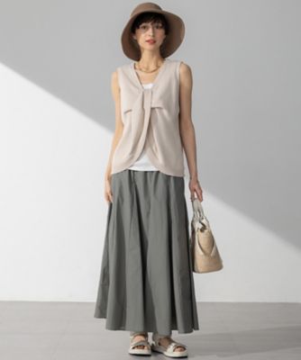Salvatore Ferragamo ノースリーブニット ベージュ セール】 【洗える】ツイストデザイン ノースリーブ ニット