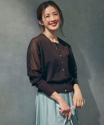 洗える】シャイニーシアー ドルマンスリーブ カーディガン