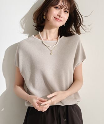 23区 コットンアセテート プルオーバー ニット 38 洗える】コットンアセテート プルオーバー ニット / 23区 L