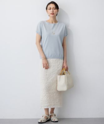 新品タグ付き23区　洗えるストレッチ　ラメ　プルオーバー　ニット 洗える】レーヨンポリエステルストレッチ プルオーバー ラメニット