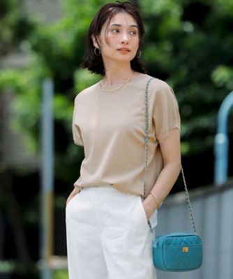 洗える】レーヨンポリエステルストレッチ プルオーバー ラメニット