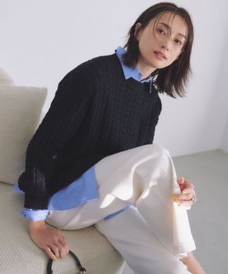 2024年♥新品♥コットンニット♥♥洗える♥ セール】 【洗える】コットンアセテート オーバーサイズ ニット
