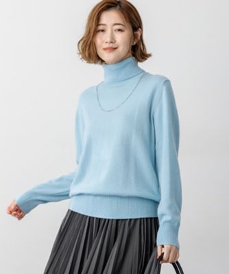 見上愛さん着用／洗える】ピュアカシミヤ タートルネック ニット