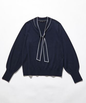 洗える】ウーステッドウール ボウタイ ニット（KRWOGW0455