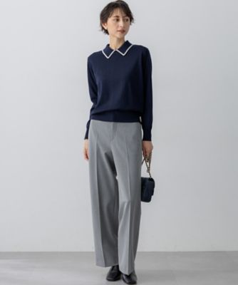 23区今季新品未使用【洗える】ウーステッドウール ポロニット 洗える】ウーステッドウール ポロニット（KRWOGW0457） | 23