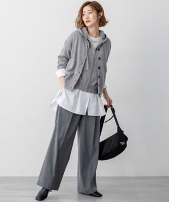 見上愛さん着用／洗える】ピュアカシミヤ ジップアップ ニット