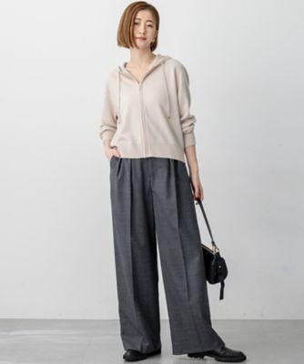 見上愛さん着用／洗える】ピュアカシミヤ ジップアップ ニット