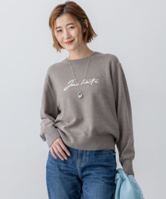 もぐ　Cニット 2点 洗える】インターシャ ロゴ ニット（KRWOGW0557