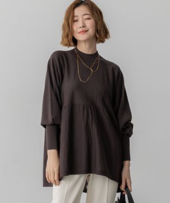 洗える】ウールギャザー ドルマンスリーブ ニット