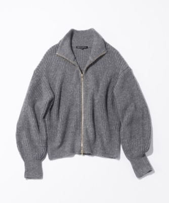 洗える】スパンコールバルキー ダブルジップ ニットブルゾン