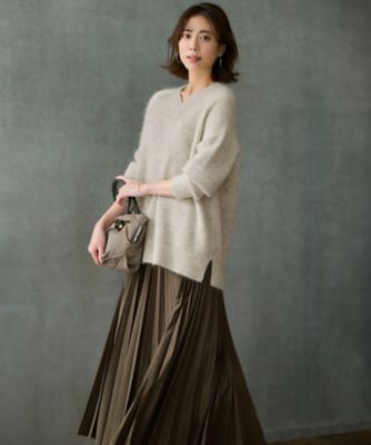 モヘヤミックススパングル Vネック ニット（KRWOGW0654