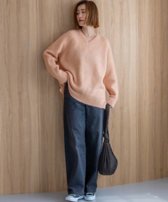 モヘヤミックススパングル Vネック ニット（KRWOGW0654