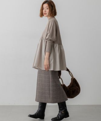 ♡エコファーコンビニットプルオーバー♡ OUTLET-SALE エコファーコンビ ショート コート HUIT 全5色｜hit131