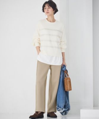 滝沢眞規子さん着用同一【NANUSHKA 大人の肌見せボーダーニットS】 大人の肌見せ3スタイル】滝沢眞規子さんは「ボーダー」でヘルシーに