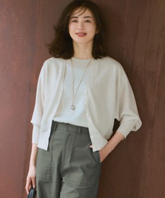 ＜23区 (Women)＞【ＷＥＢ＆一部店舗限定カラーあり】シャイニーシアー　ドルマンスリーブ　カーディガン（ＫＲＷＯＬＭ０４５８）