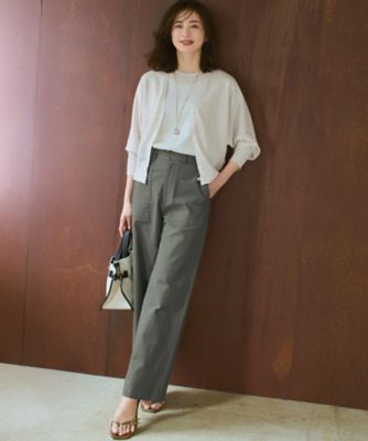 【25SS】23区★ドルマンスリーブ シアー クルーネック カーディガン ラメ 洗える】シャイニーシアー ドルマンスリーブ カーディガン / 23区