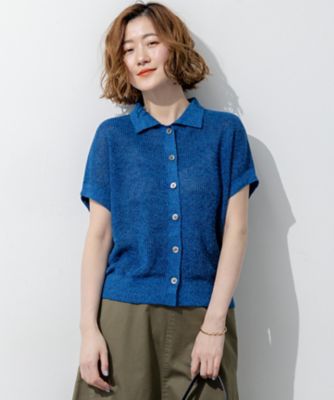 新品同様✨23区　2025　フレンチスリーブ ポロニット　ベージュ　38 ワイドリブ ポロニット（KRWOLS0260） | 23区 (Women