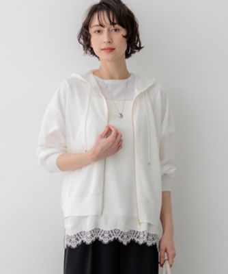 ＜23区 (Women)＞シャイニーシアーニット　ジップアップ　パーカー（ＫＲＷＯＬＭ０５５１）