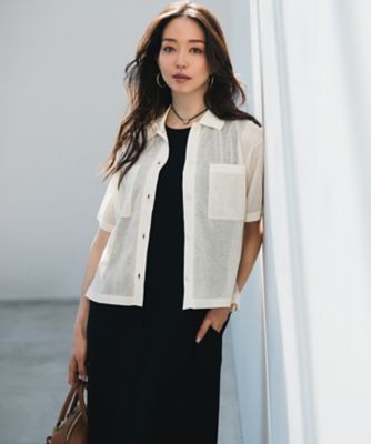 見上愛さん着用／WEB＆一部店舗限定カラーあり】シアー ポロニット