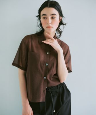 見上愛さん着用／WEB＆一部店舗限定カラーあり】シアー ポロニット
