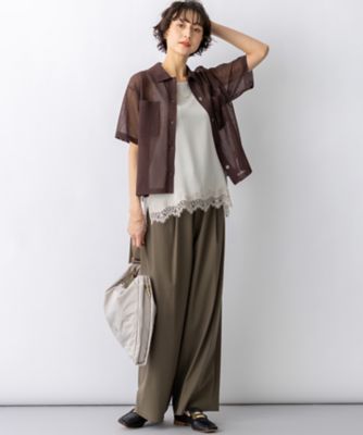 見上愛さん着用／WEB＆一部店舗限定カラーあり】シアー ポロニット