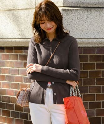 ワイドリブ ポロニット（KRWOLS0260） | 23区 (Women